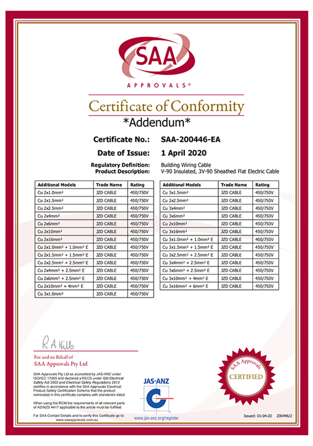 澳標電線_saa電線_電線saa認證_澳洲扁平三芯線